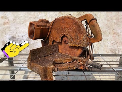 Restoration Rusty Metal Cutting Machine From The Scrapyard // Restore Broken Aluminum Angle Cutter