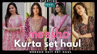 Meesho kurta set haul under 500 | meesho kurta set with dupatta haul | ajio haul | ajio kurti haul