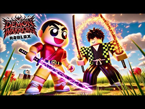 I Trained Shinchan to Be the STRONGEST DEMON SLAYER in Roblox in DEMON WARRIORS