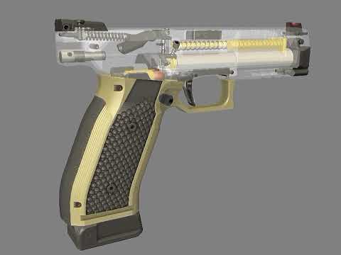 ALIEN Pistol ACTION: How the Futuristic Pistol LAUGO ARMS Works animation! 