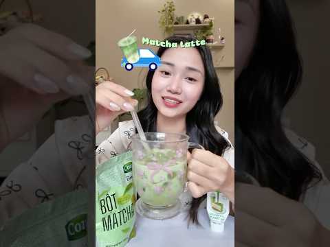 LẦN ĐẦU THỬ LÀM MATCHA LATTE BẰNG SỮA ĐẶC #suonsochomie #shortvideo #mukbang #daily