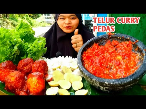 MAKAN TELUR CURRY PEDAS LALAP JENGKOL