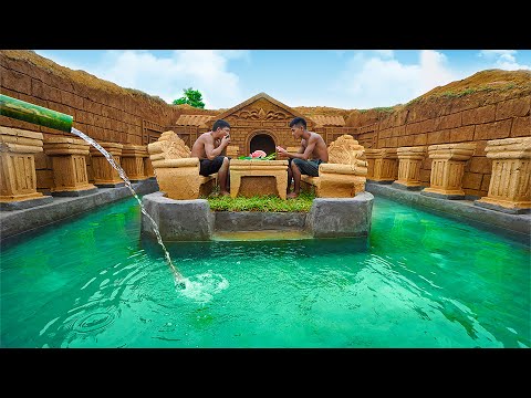 Build A Modern Underground House With A Water Slide Into A Cool Underground Swimming Pool