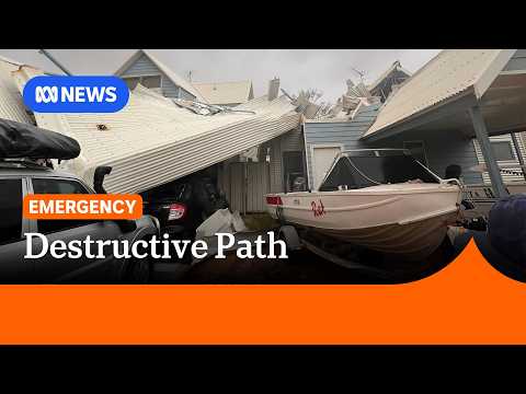 YouTube video thumbnail: Cyclone Narelle Heads Inland Amid Reports of Widespread Damage in Exmouth