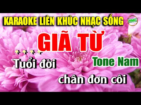 Karaoke Liên Khúc Trữ Tình Tone Nam Dễ Hát | NHẠC XƯA BOLERO TUYỂN CHỌN – GIÃ TỪ