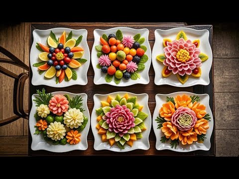 🍆The Chef's Cutting And Plating Skills#fruitarrangement #fruitcutting #foodcarving