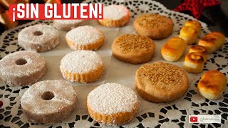 SURTIDO DE NAVIDAD SIN GLUTEN: Mazapán, mantecados, nevaditos, roscos de vino sin gluten.