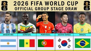 FIFA WORLD CUP 2026 - OFFICIAL GROUP STAGE DRAW