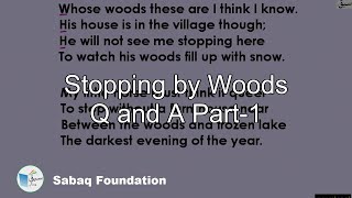 Stopping by Woods Q and A Part-1