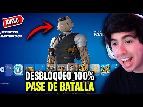 DESBLOQUEO 100% PASE de BATALLA 😱 MIAUDAS y TODAS LAS SKINS - JorgeIsaac115