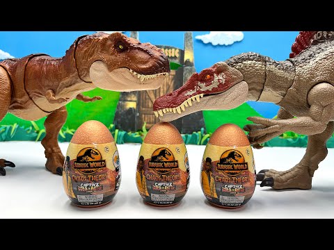Jurassic World Dinosaur Egg In Blue Slime! Tyrannosaurus Rex, Parasaurolophus, Suchomimus