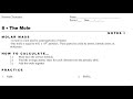 Molar Mass Calculations and Concepts