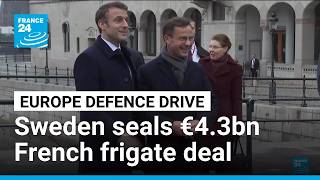 YouTube video thumbnail: Macron Seals €4.3-bn French Frigate Deal in Sweden