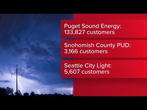 YouTube video thumbnail: More Than 170,000 Without Power in Western Washington Sunday Morning