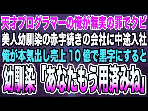 【感動する話】天才プログラマーの俺が無実の罪でクビ。美人幼馴染の赤字続きの会社に中途入社し俺が本気出し売上10億で黒字にすると幼馴染「あなたもう用済みね」