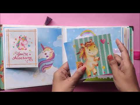 Handmade Scrapbook | Unicorn Theme Scrapbook Making Idea