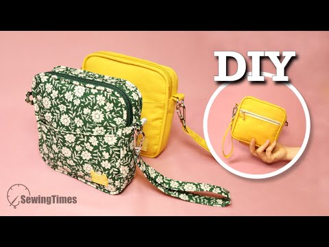 DIY Square Strap Pouch 📌 Piping Application Sewing Tutorial!