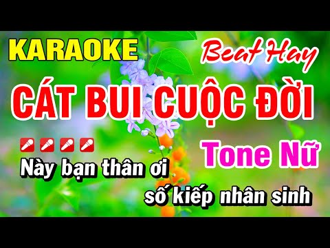 Karaoke Cát Bụi Cuộc Đời Tone Nữ (Beat Hay) Nhạc Sống 2025 | Hoài Phong Organ