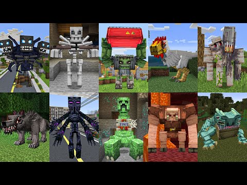 ВСЕ ВИДЫ МОБОВ МУТАНТОВ В МАЙНКРАФТ MUTANT MOBS MINECRAFT МОД