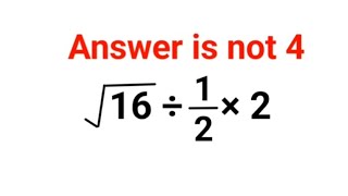√16÷1/2×2 The answer is not 4. Many got it wrong!  Ukraine Math Test #math #percentages #ukraine