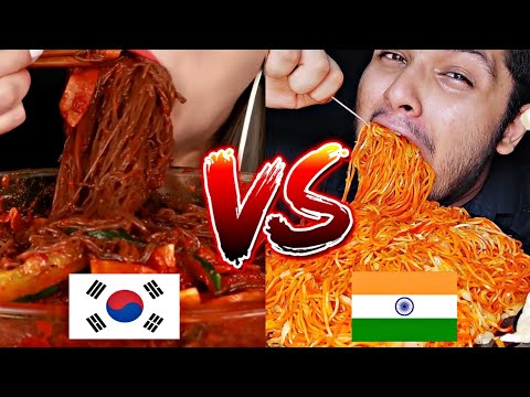 KOREAN SPICY NOODLES VS INDIAN SPICY NOODLES 🇰🇷🆚🇮🇳🍜🔥🔥