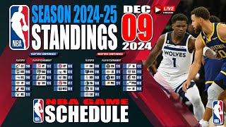 NBA Standings today as of December 9 2024 |  NBA Game Results | NBA Games Schedule