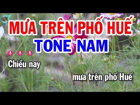 Karaoke Mưa Trên Phố Huế Tone Nam ( Bb ) Nhạc Sống Mới || Karaoke Tuấn Kiệt