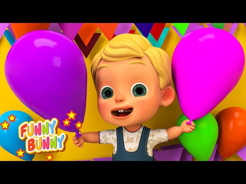 Blow Balloons Song | Nursery Rhyme & Funny Bunny Animation Compilation