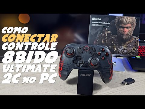 Como CONECTAR CONTROLE 8BITDO ULTIMATE 2C no PC via CABO e RECEPTOR