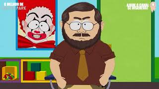 Cartman e Sr  Adams disputam para ver qual a piada é mais engraçada