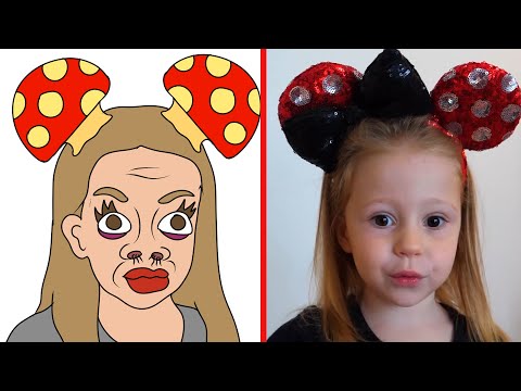 Nastya and the new toys from Mickey and Minnie Mouse Funny drawing meme