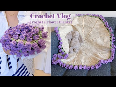 Lingzhi Crochet Vlog 02 | Crochet a Flower Blanket