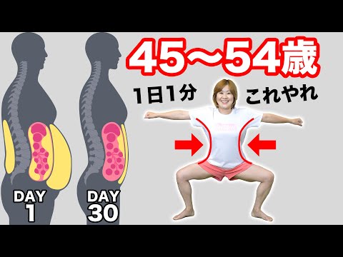 【閉経期女子】スクワット1分HIITで55kg→45kg【30日チャレンジ】