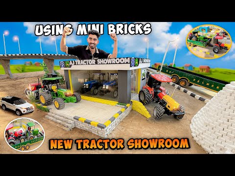 I Build a New Tractor showroom using bricks 🧱 with Rc Tractor 🔥Mini City Construction 🔥🔥