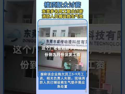 东莞公司跑路员工楼顶讨薪，<strong>消</strong>防员只能铺设救生气垫