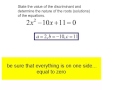 Determining Solutions of Quadratic Equations Using the Discriminant