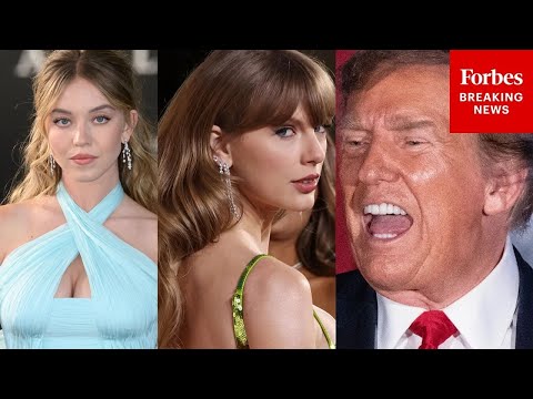 YouTube video thumbnail: Trump Attacks Taylor Swift In Social Media Post Celebrating Sydney Sweeney Registering Republican