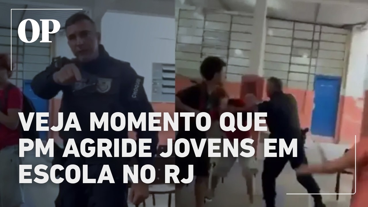 Vídeo mostra agressão de PM a estudantes em escola no Rio agente é afastado após gravação