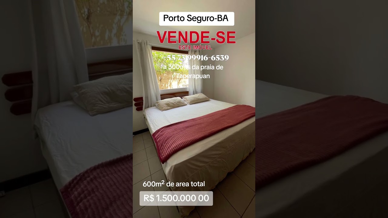 Casa a venda a 300mts da praia de Taperapuan