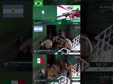 RETO SWAT 🇧🇷🇦🇷🇲🇽 MIRA QUIEN FUE MEJOR 👀 #swat #military #soldier #war #warzone #brasil #short