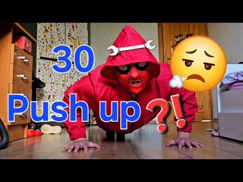 Squid Game Guard Spiderman Tries 30 Push Up Challenge