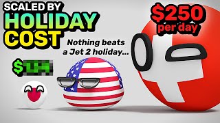 COUNTRIES SCALED BY HOLIDAY COST | Countryballs Animation