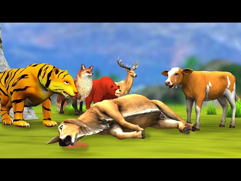 बाघ और अनाथ गाय का बच्चा Tiger and Orphan Cow Story Bagh aur Anath Gaay ka Bachha ki Kahani Moral