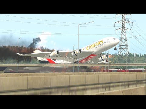 A380 Fire Engine Emergency Landing [XP11]