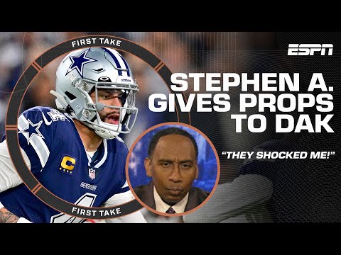 Props to Dak Prescott, the Cowboys 'SHOCKED ME' 😯 Stephen A. has to give Dallas credit | First Take