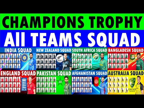 Champions Trophy 2025 All teams squad | All teams squad ICC Champions Trophy 2025