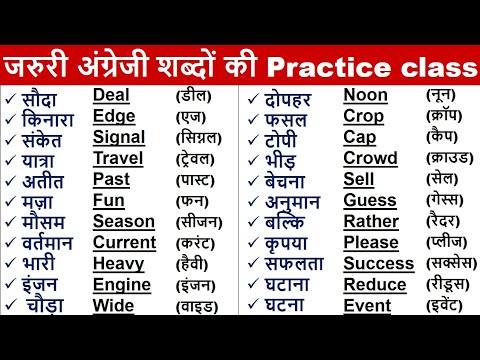 Daily use English Word Meaning | Words with Hindi meaning | Basic Word Meaning English to Hindi