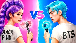 Фанат BLACKPINK vs Фанат BTS! Как мы стали K-POP айдолами!