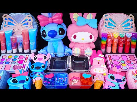 Mymelody vs Stitch /slime Mixing Random things into slime #ASMR #Satisfying #slimevideo #Makeupslime