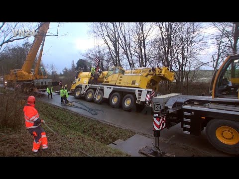 04.01.2024 - VN24 - 250-t Mobilkran Grove GMK5250XL-1 aus Graben geborgen